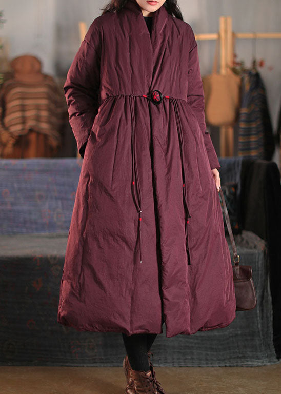 Mulberry Patchwork Duck Down Coat Button Winter
