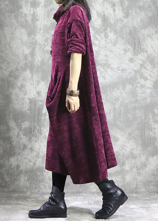 Mulberry Patchwork Corduroy Long Dress Spring