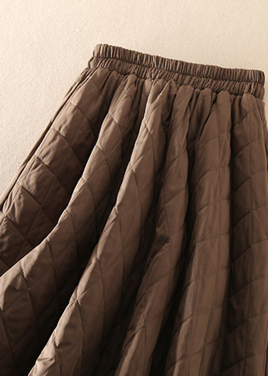 Natural Brown Pockets Thick Skirt Winter