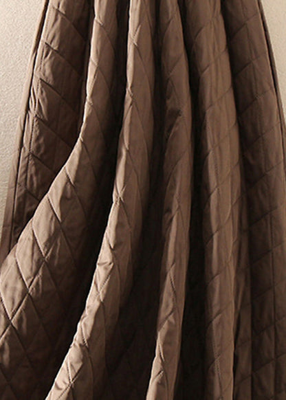 Natural Brown Pockets Thick Skirt Winter