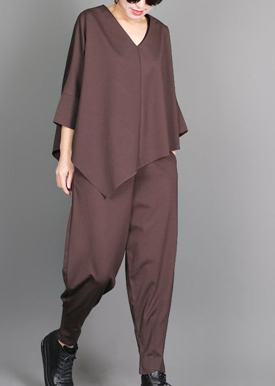 Natural Chocolate Pockets Lantern Pants Spring