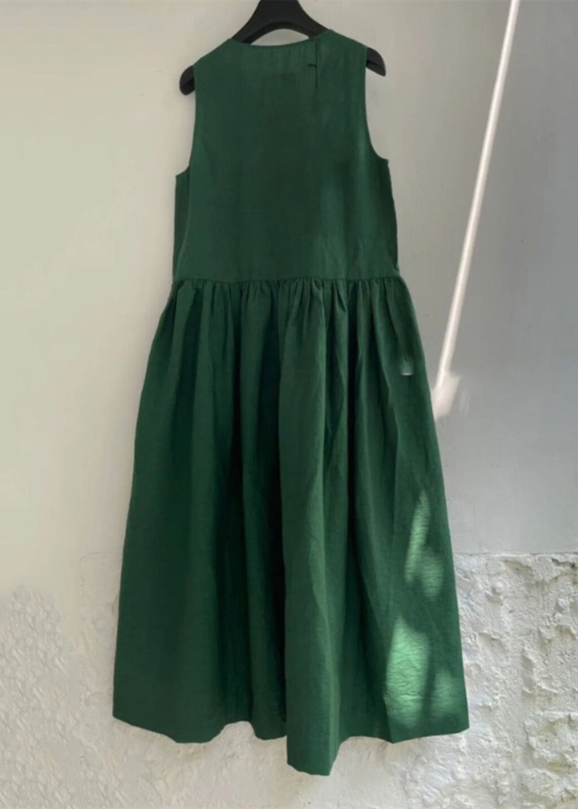 Natural Green Patchwork Maxi Dress Summer
