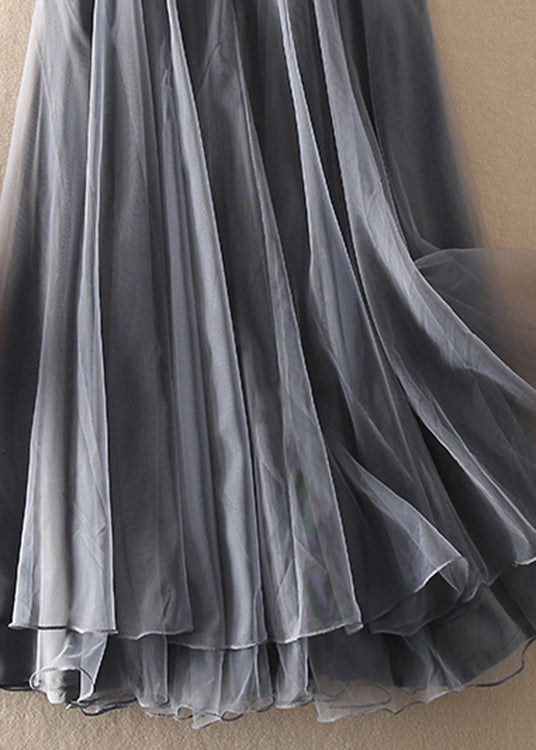 Natural Print3 High Waist Patchwork Tulle Skirts Spring