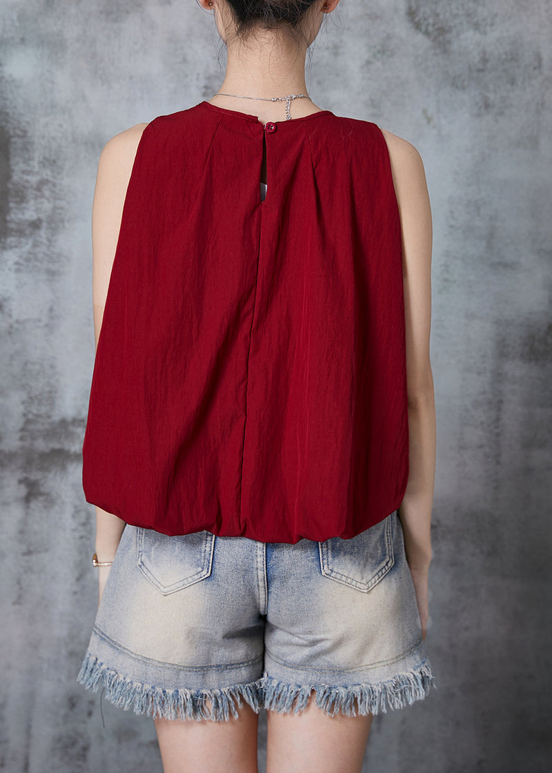 Natural Mulberry O-neck Cotton Tank Tops Sleeveless