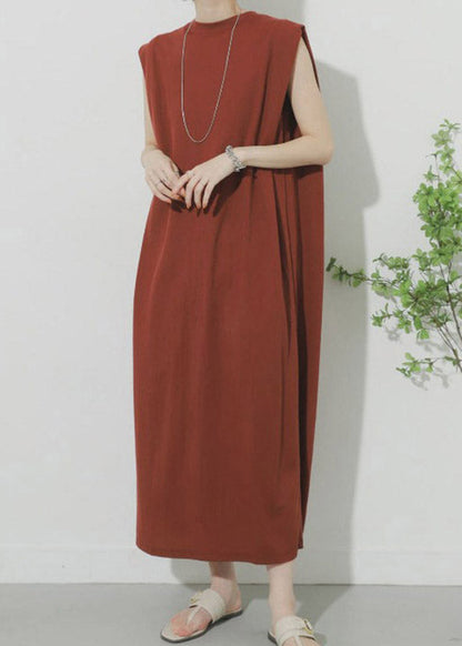 Natural Mulberry O-neck Maxi Dress Summer