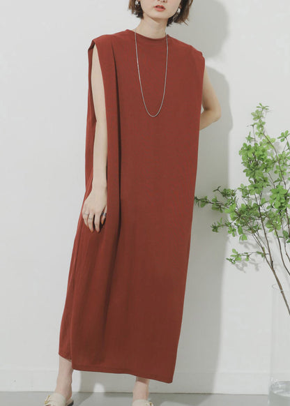 Natural Mulberry O-neck Maxi Dress Summer