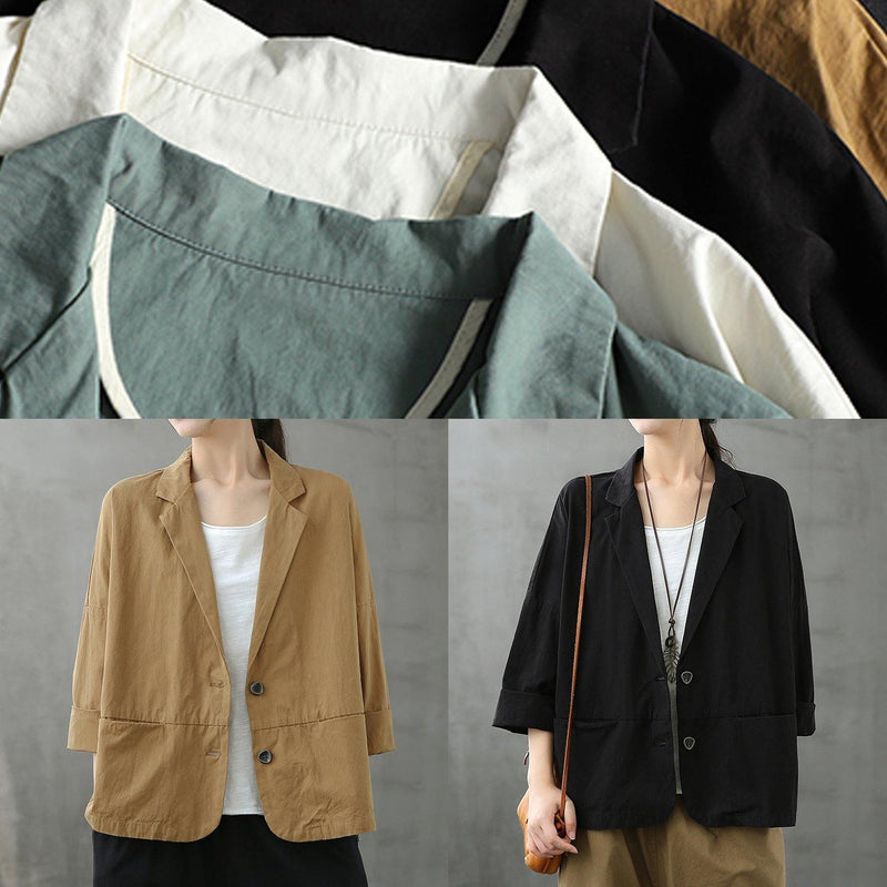 Natural Notched Button Down Fall Blouse Shirts White Shirt