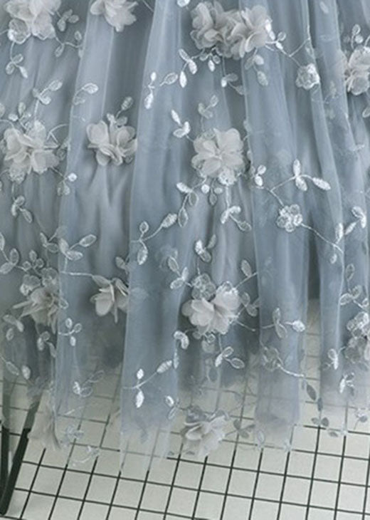 Natural Pink Embroidered Tulle Skirts Spring
