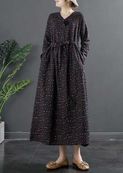 Natural V Neck Clothes for Ideas Navy Print Maxi Dresses