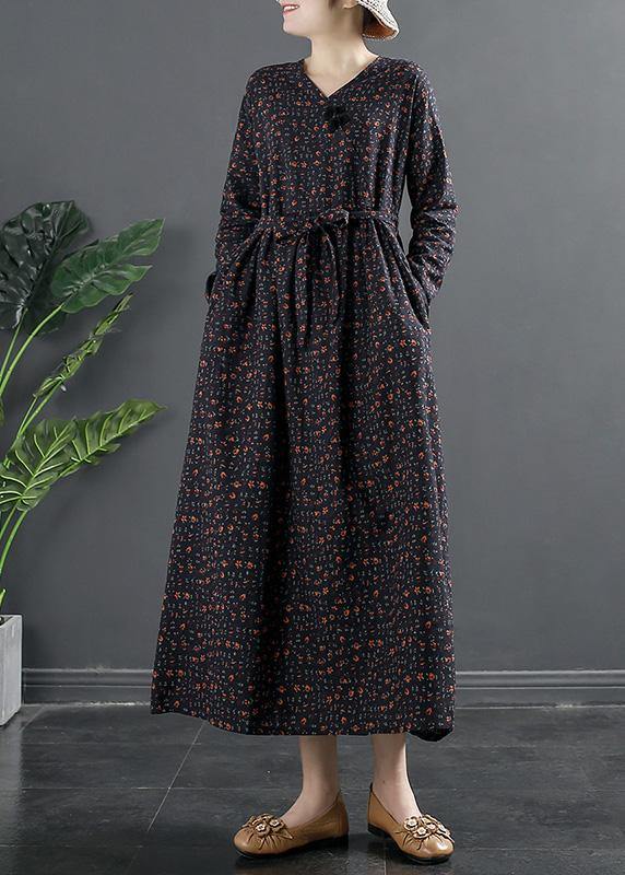 Natural V Neck Clothes for Ideas Navy Print Maxi Dresses