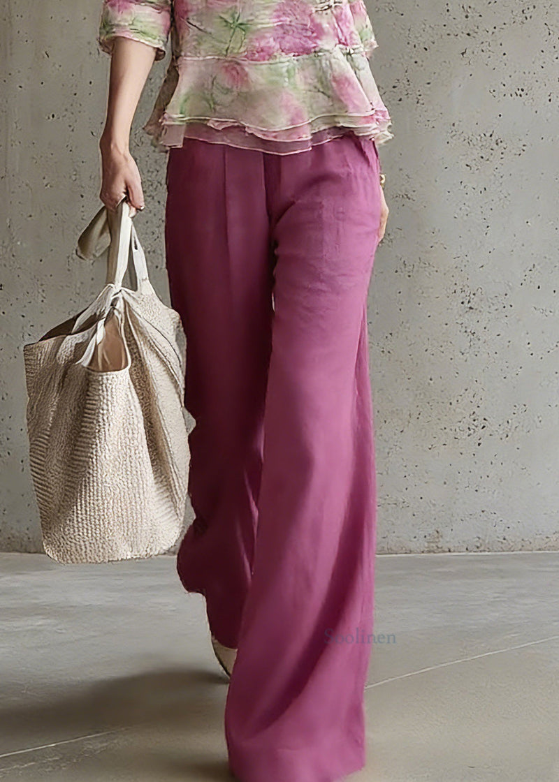 Natural V Neck Print Top and Pants Two Pieces Set Spring