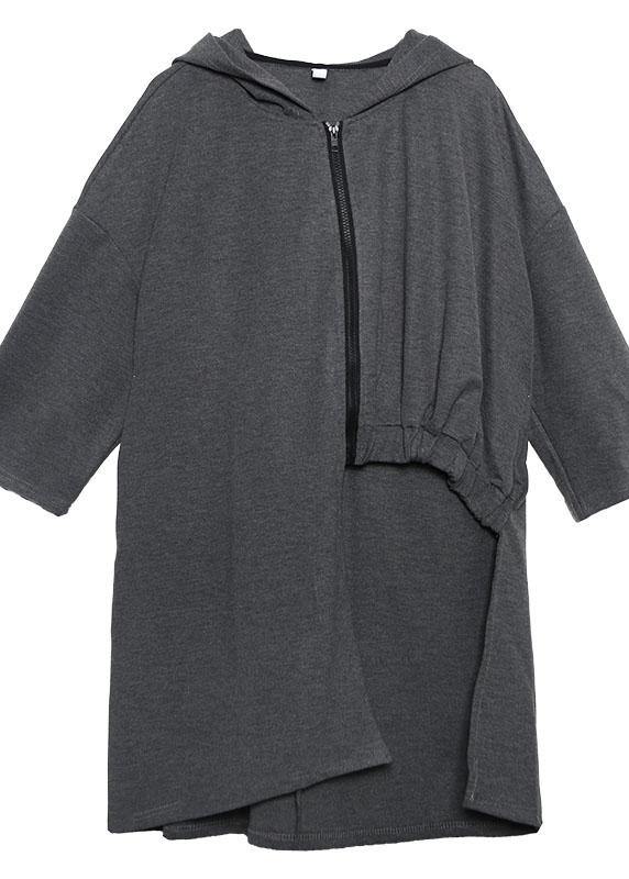 Natural Asymmetric Fine Outfit Gray Art Coat Fall
