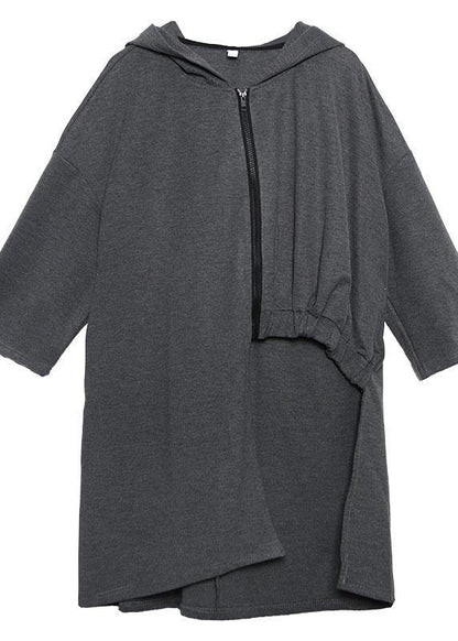 Natural Asymmetric Fine Outfit Gray Art Coat Fall