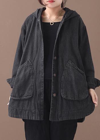 Natural Black Tunic Pattern Tutorials Side Open Hooded Coat