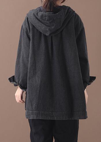 Natural Black Tunic Pattern Tutorials Side Open Hooded Coat