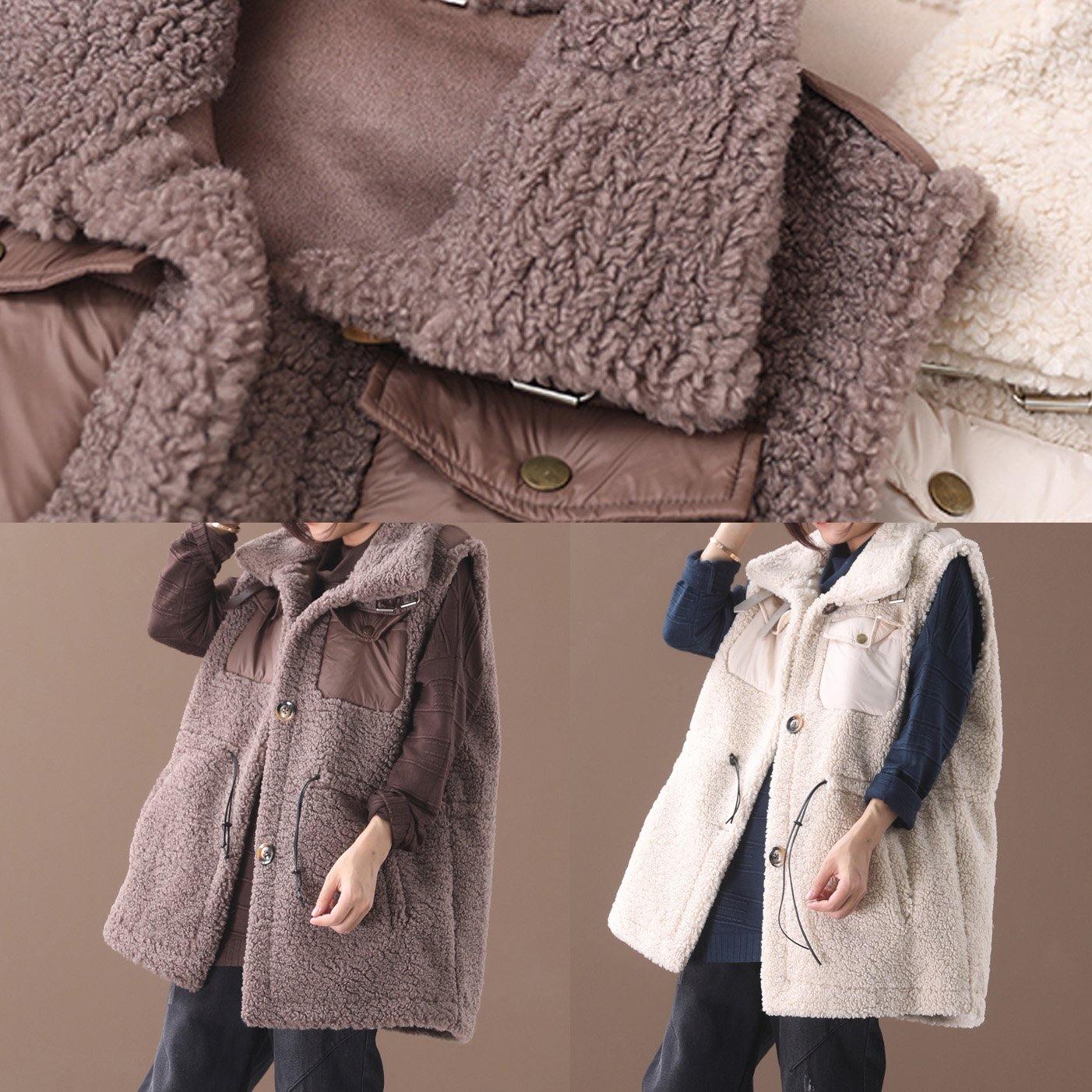 Natural Chocolate Maxi Coat Ideas Drawstring Sleeveless Coats