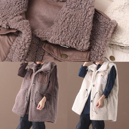 Natural Chocolate Maxi Coat Ideas Drawstring Sleeveless Coats