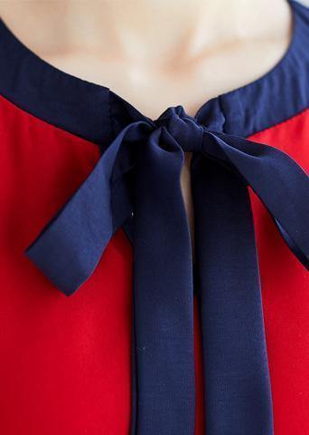 Natural Half Sleeve Chiffon Clothes for Neckline Red a Line Dresses Summer