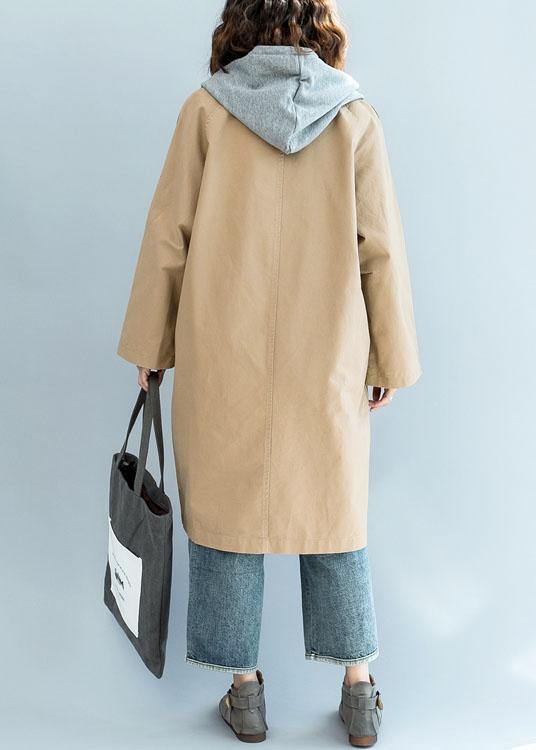 Natural Khaki Fine Trench Coat Sleeve Double Breast Fall Jackets