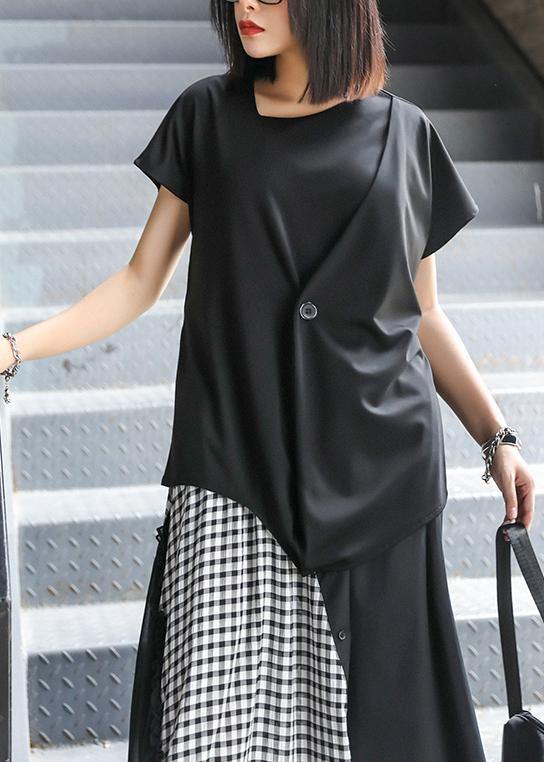 Natural O Neck Tie Waist Blouse Neckline Black Shirt