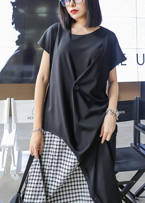Natural O Neck Tie Waist Blouse Neckline Black Shirt