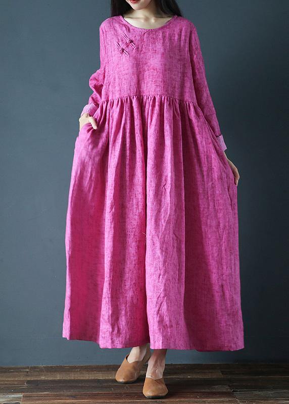 Natural O Neck Cinched Fall Tunic Dressrunway Purple a Line Dress