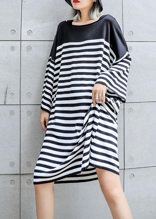 Natural Patchwork Cotton Quilting Dresses Work Striped Dress Summer