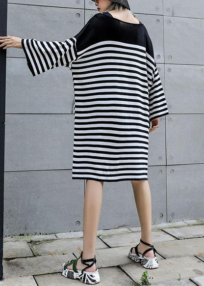 Natural Patchwork Cotton Quilting Dresses Work Striped Dress Summer
