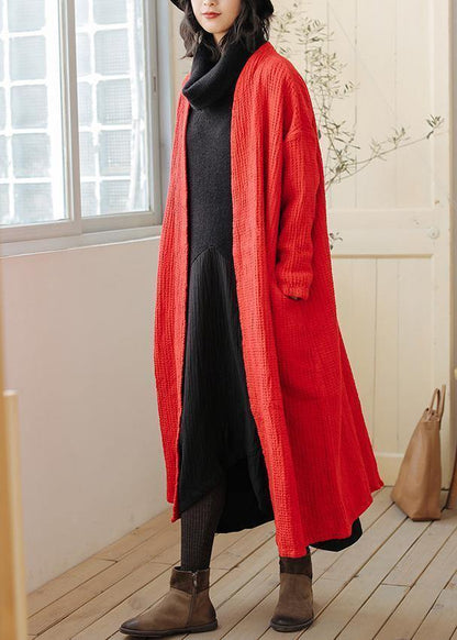 Natural Red Trench Coat Outfits Pockets Fall Coats