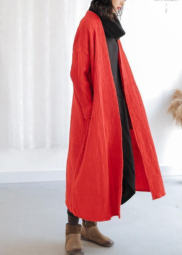 Natural Red Trench Coat Outfits Pockets Fall Coats