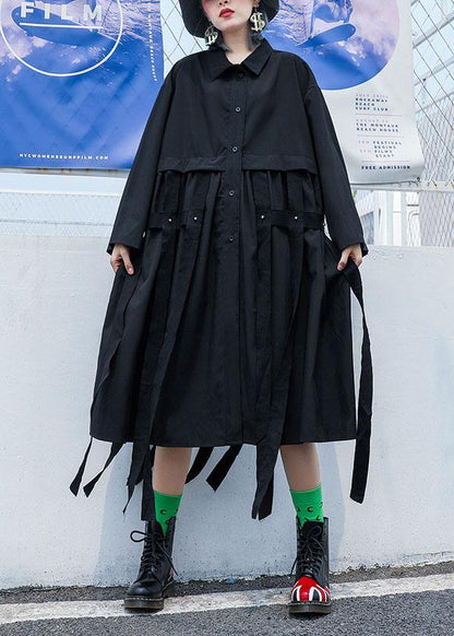 Natural Tassel Cotton Dresses Design Black Dresses Shirt Dress Fall
