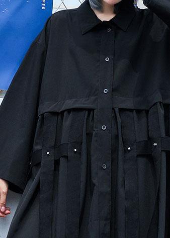 Natural Tassel Cotton Dresses Design Black Dresses Shirt Dress Fall