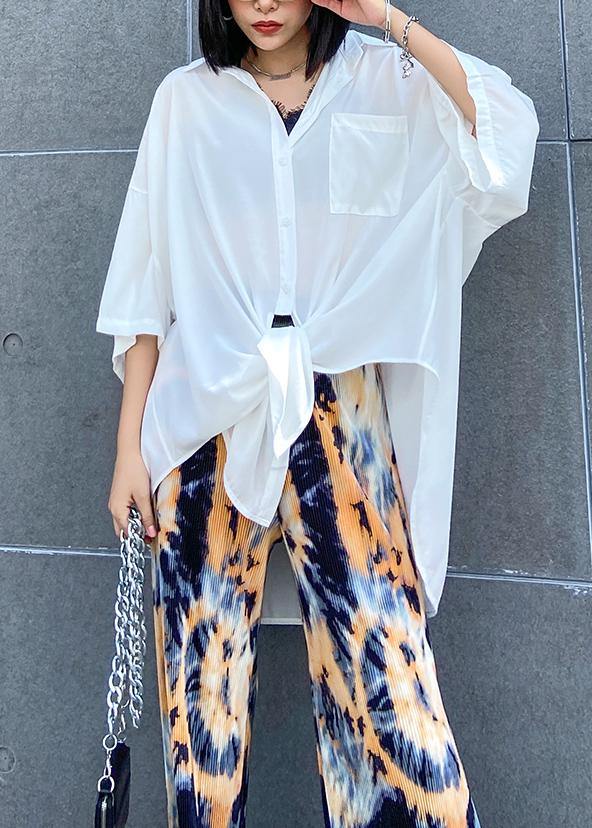 Natural White Cotton Clothes for Wild Short Summer Shirts