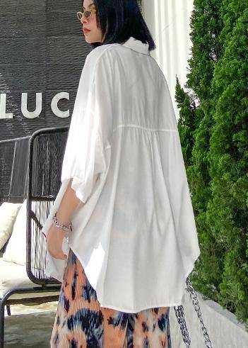 Natural White Cotton Clothes for Wild Short Summer Shirts
