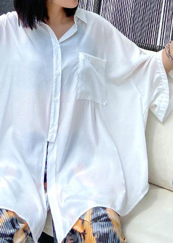Natural White Cotton Clothes for Wild Short Summer Shirts