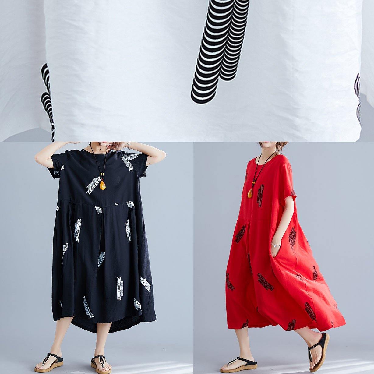 Natural Cinched Cotton Long Shirts Wardrobes White Prints Dress Summer