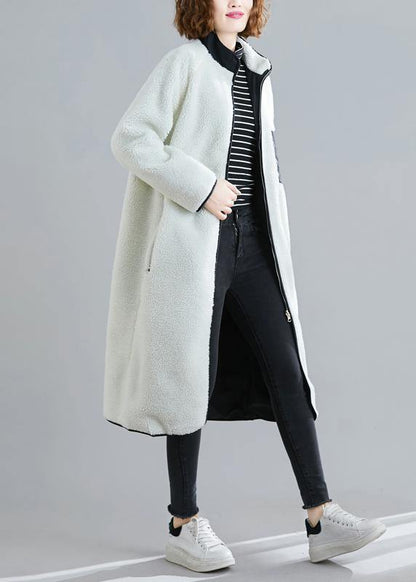 Natural Zippered Patchwork Tunics White Box Coats