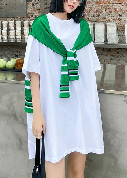 Net Red T-shirt Female Short-sleeved Loose Large Size White Letters With Shawl Two-piece Female Top