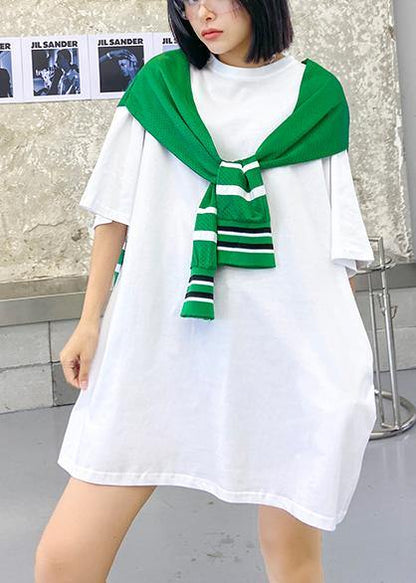 Net Red T-shirt Female Short-sleeved Loose Large Size White Letters With Shawl Two-piece Female Top
