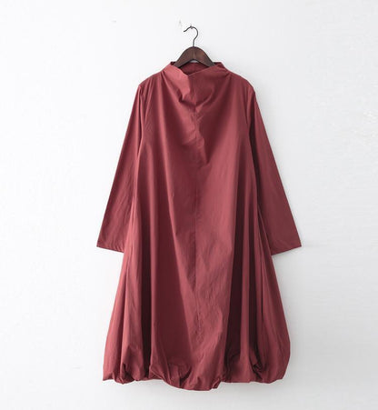 New Fall Dresses Pink Baggy Maxi Dress Caftans Oversized Gown High Neck
