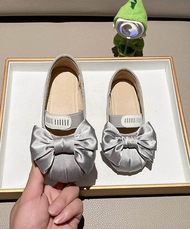 New Apricot Bow Splicing Flat Shoes