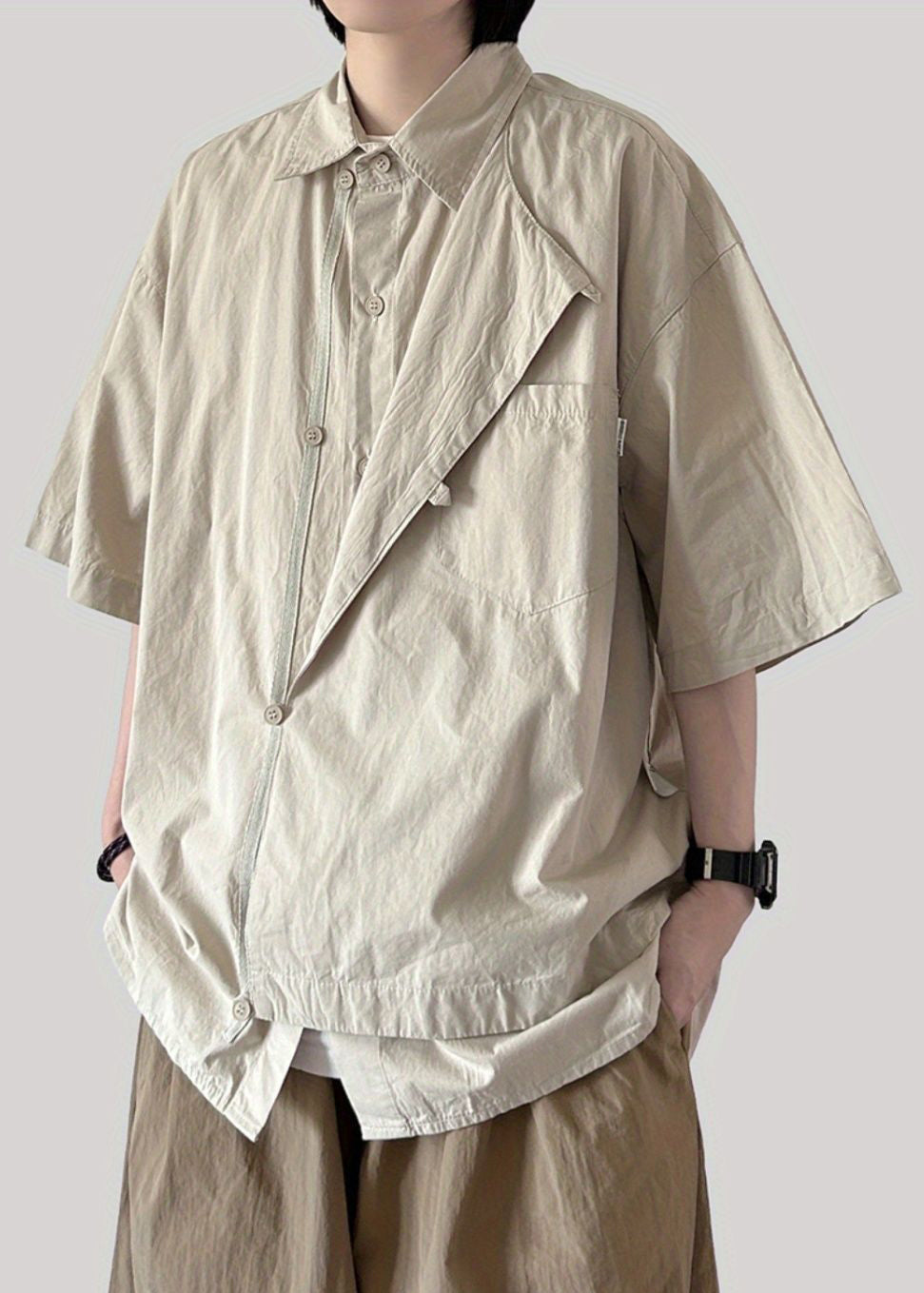 New Apricot Peter Pan Collar Button Cotton Shirts Summer