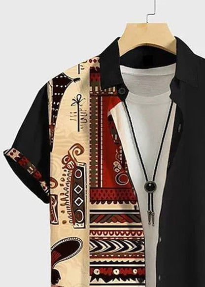 New Black Asymmetrical Print Cotton T Shirts Summer
