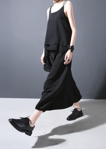 New Black Loose Low Crotch Harem Pants
