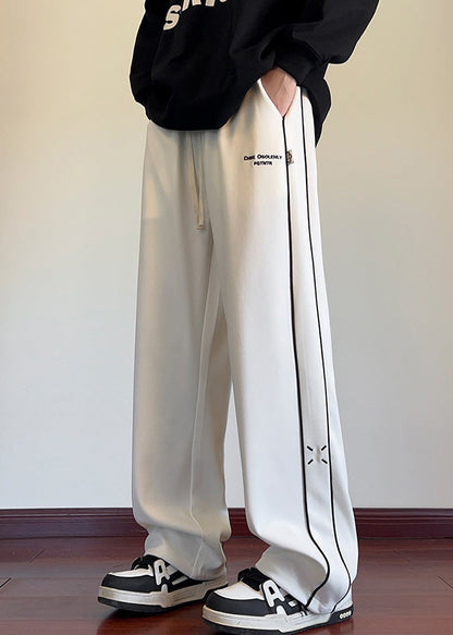 New Black Embroideried Patchwork Cotton Pants Spring