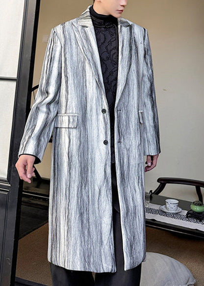 New Black Notched Button Woolen Coat Winter
