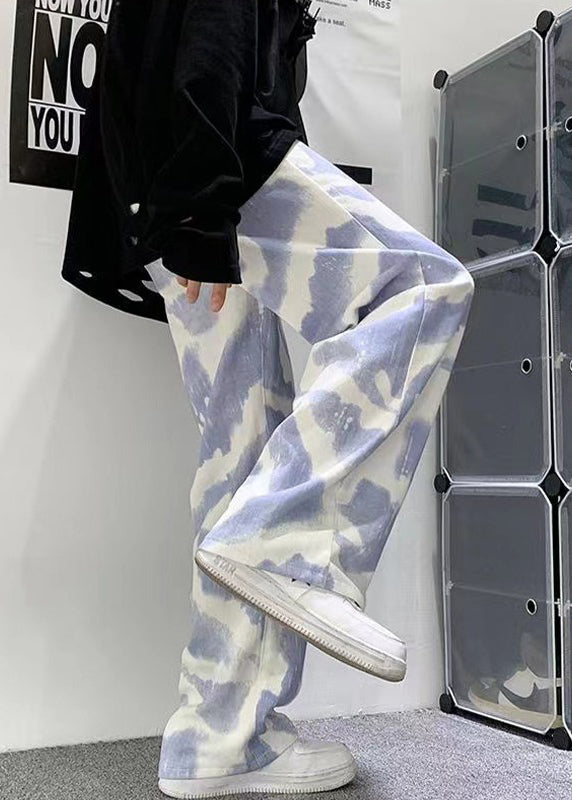 New Black Oversized Tie Dye Cotton Pants Clothing Spring