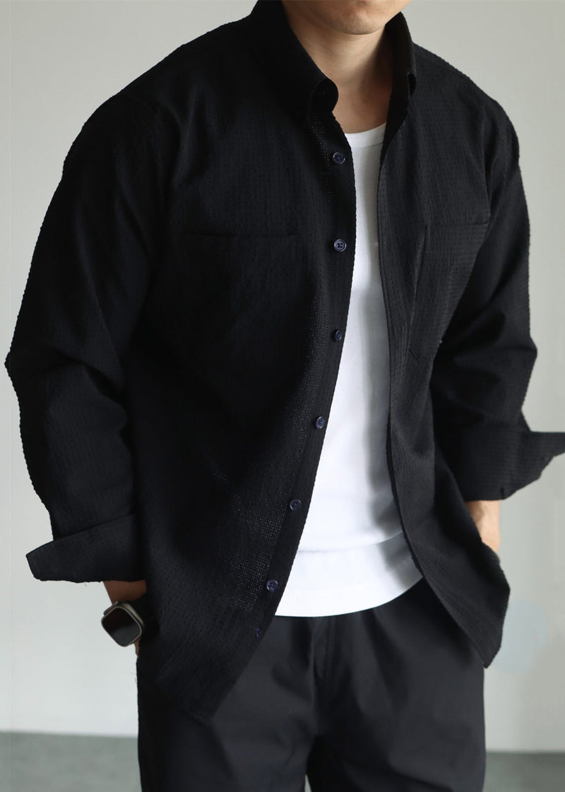 New Black Peter Pan Collar Button Cotton Shirts Fall