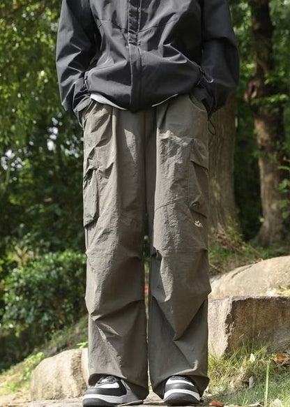 New Black Pockets Cotton Pants Spring