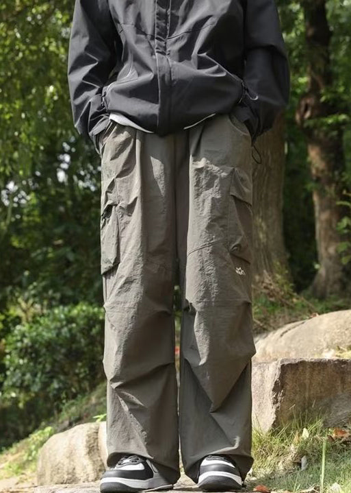 New Black Pockets Cotton Pants Spring